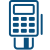 Image of a POS terminal and a credit card icon